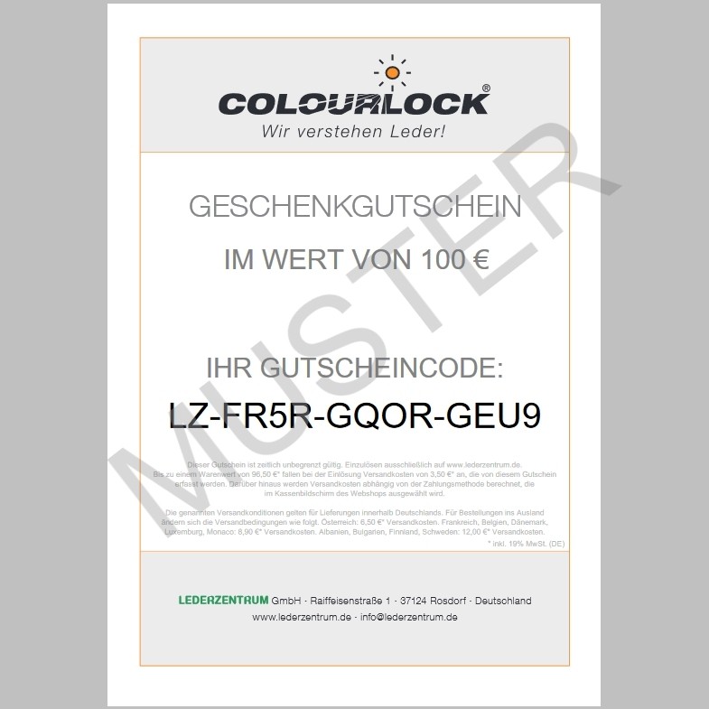 COLOURLOCK® Geschenkgutschein, 100 Euro