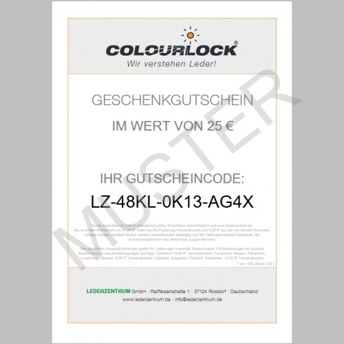 COLOURLOCK® Geschenkgutschein, 25 Euro