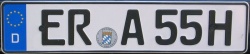 Deutsches KFZ-Kennzeichen für historische Fahrzeuge, Zulassungsbezirk Erlangen. Bild: ThorstenS, Lizenz: GNU 1.2